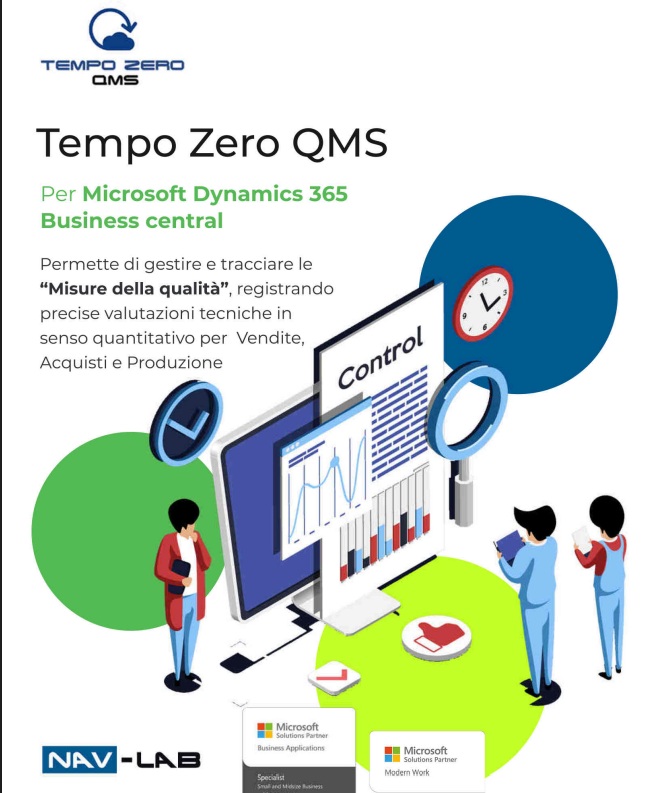 App TEMPO ZERO QMS per ERP MICROSOFT BUSINESS CENTRAL