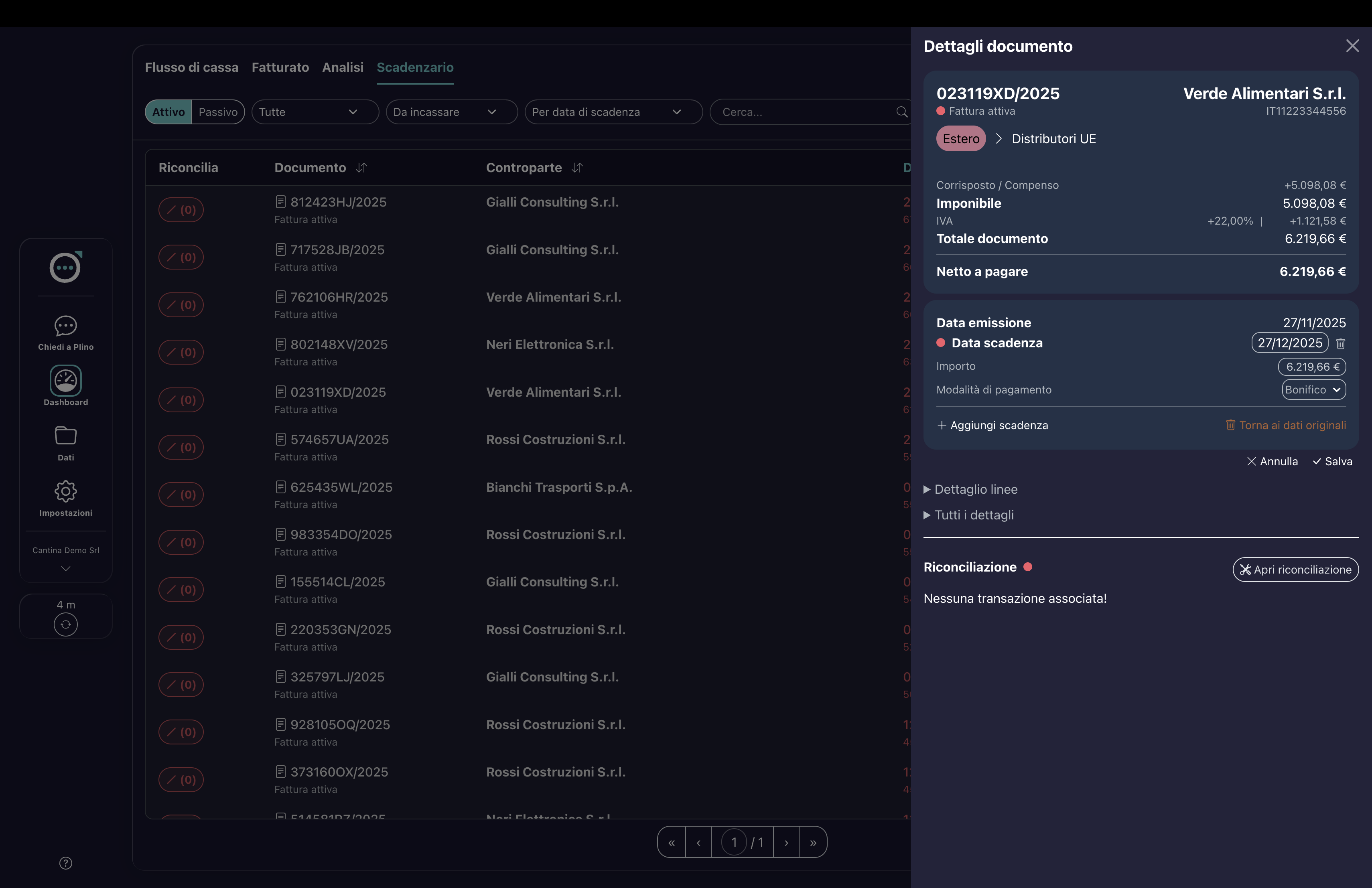 Scadenzario intelligente